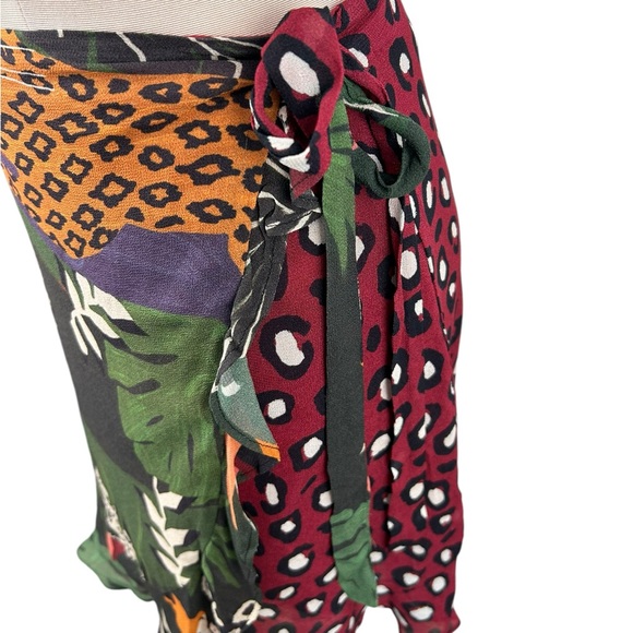 NWT Farm Rio Tropical Print Knee Length Wrap Skirt Size Small Anthropologie - Picture 4 of 12